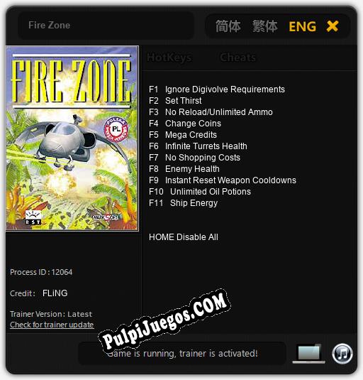 Fire Zone: Cheats, Trainer +11 [FLiNG]