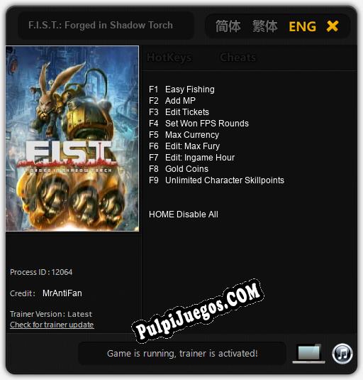 F.I.S.T.: Forged in Shadow Torch: Cheats, Trainer +9 [MrAntiFan]