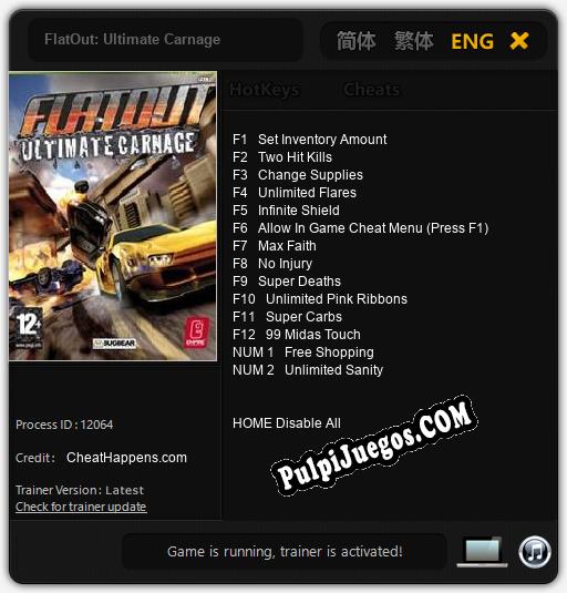 Entrenador liberado a FlatOut: Ultimate Carnage [v1.0.9]