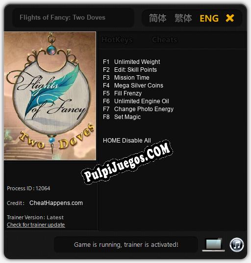 Entrenador liberado a Flights of Fancy: Two Doves [v1.0.7]