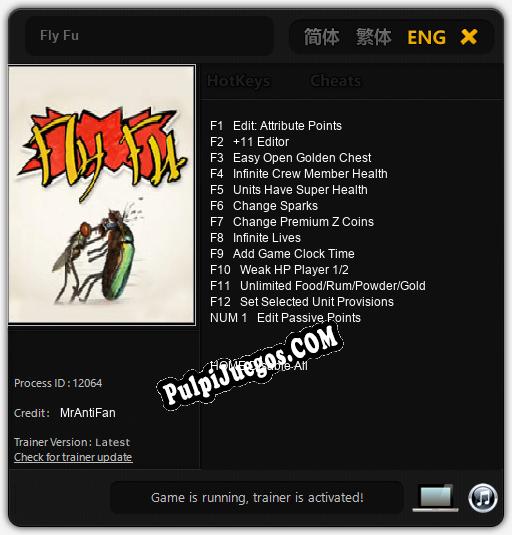 Fly Fu: Trainer +13 [v1.3]