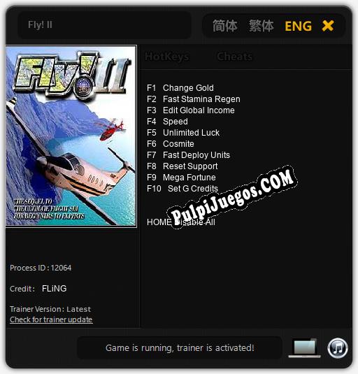 Fly! II: Trainer +10 [v1.2]