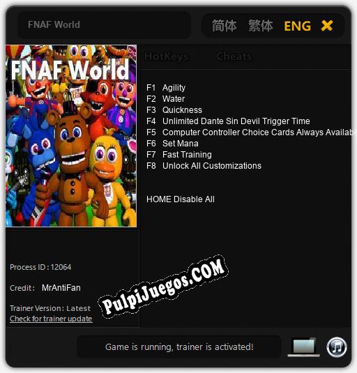 Entrenador liberado a FNAF World [v1.0.6]