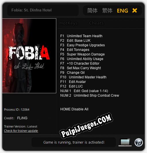 Fobia: St. Dinfna Hotel: Trainer +14 [v1.1]