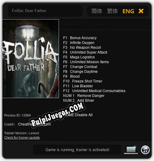 Entrenador liberado a Follia: Dear Father [v1.0.5]