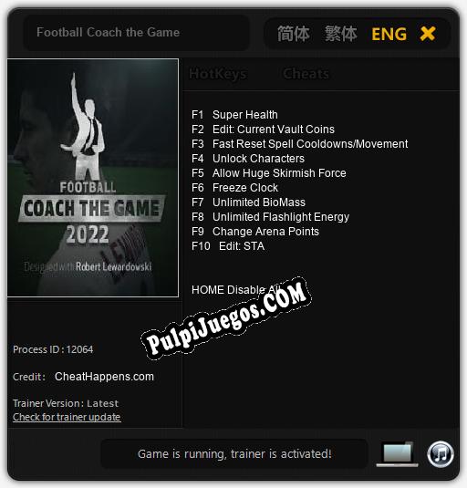 Football Coach the Game: Cheats, Trainer +10 [CheatHappens.com]