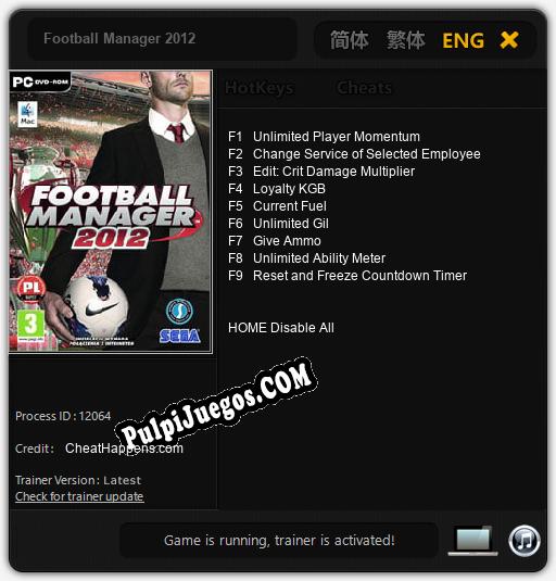 Entrenador liberado a Football Manager 2012 [v1.0.9]