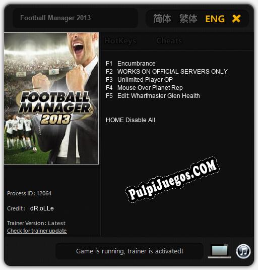 Football Manager 2013: Cheats, Trainer +5 [dR.oLLe]