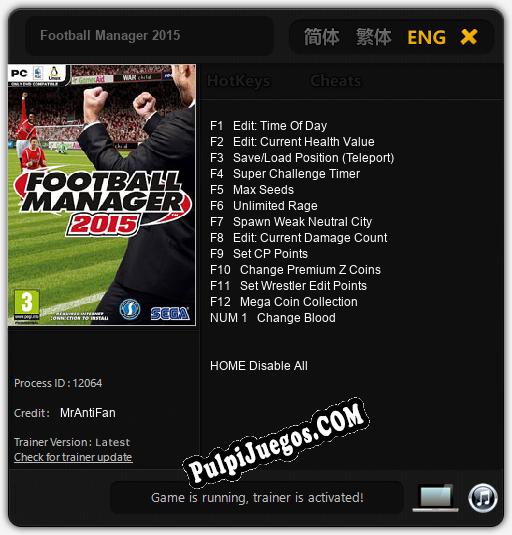 Entrenador liberado a Football Manager 2015 [v1.0.3]