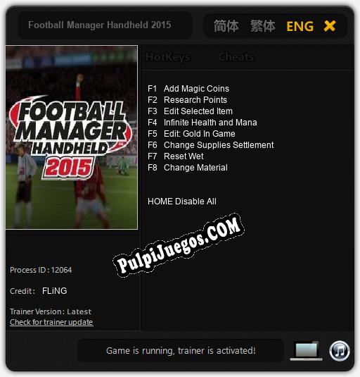 Entrenador liberado a Football Manager Handheld 2015 [v1.0.6]