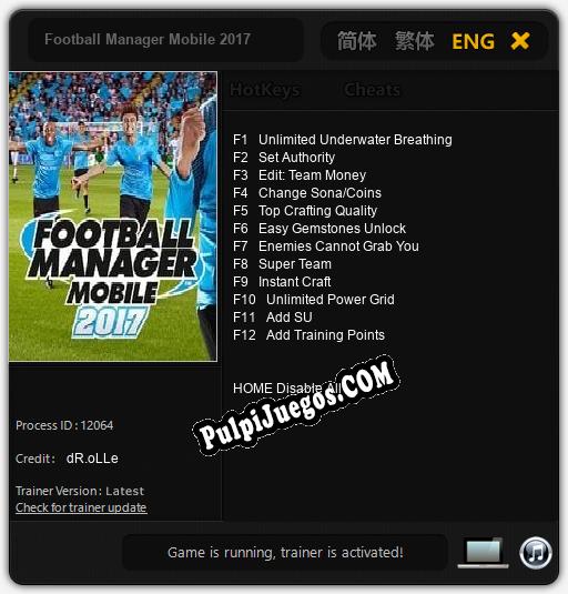 Football Manager Mobile 2017: Cheats, Trainer +12 [dR.oLLe]