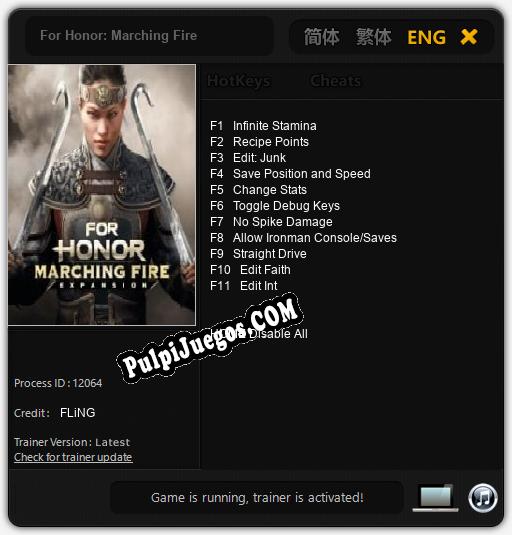 For Honor: Marching Fire: Trainer +11 [v1.9]