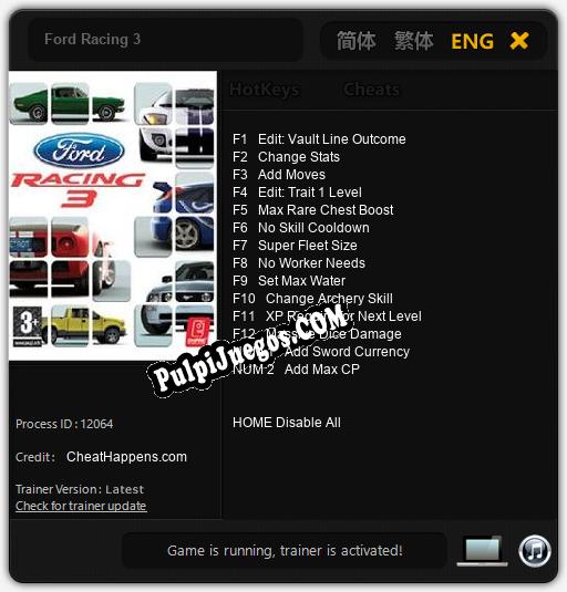 Ford Racing 3: Trainer +14 [v1.6]