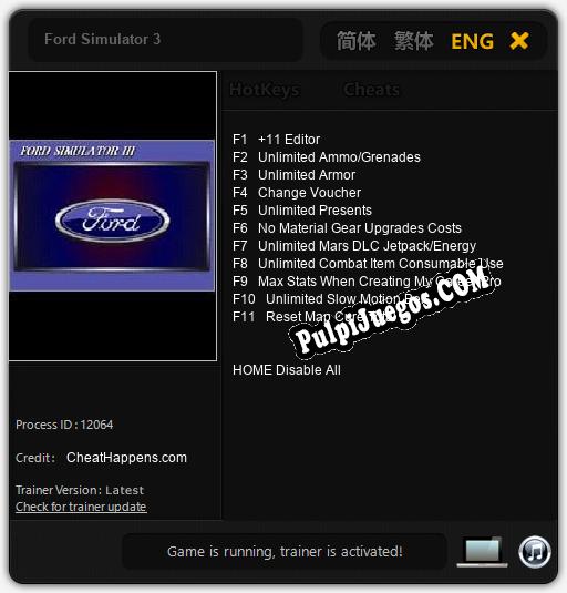 Ford Simulator 3: Trainer +11 [v1.4]