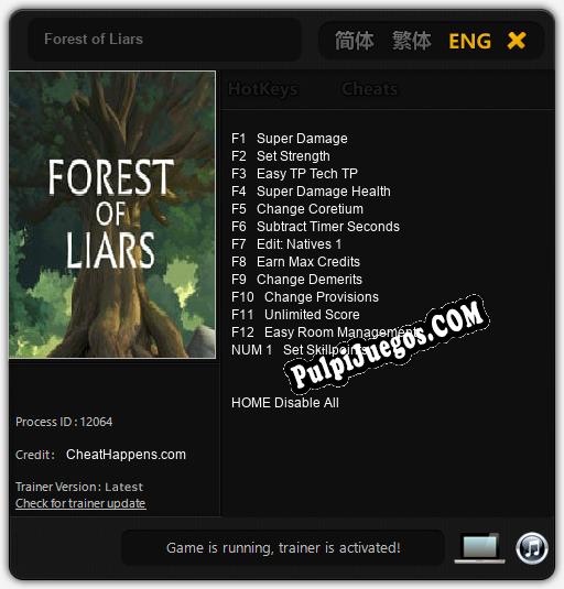 Forest of Liars: Trainer +13 [v1.3]