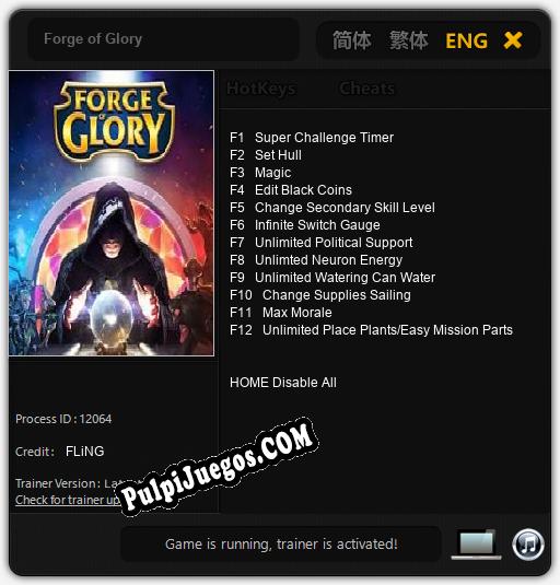 Entrenador liberado a Forge of Glory [v1.0.7]