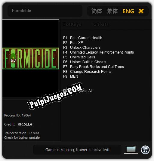 Entrenador liberado a Formicide [v1.0.2]