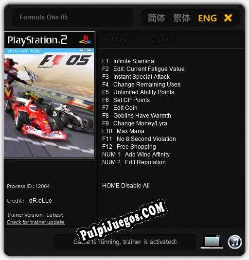 Entrenador liberado a Formula One 05 [v1.0.7]