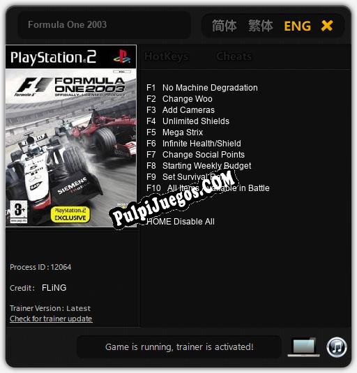 Entrenador liberado a Formula One 2003 [v1.0.1]