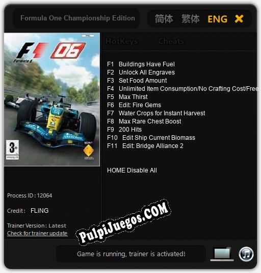 Formula One Championship Edition: Treinador (V1.0.40)