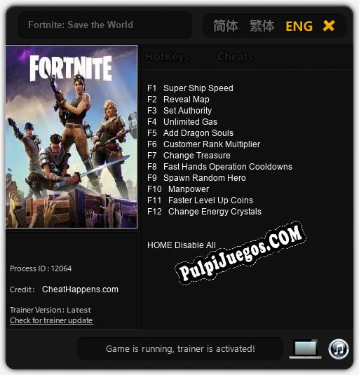 Entrenador liberado a Fortnite: Save the World [v1.0.6]