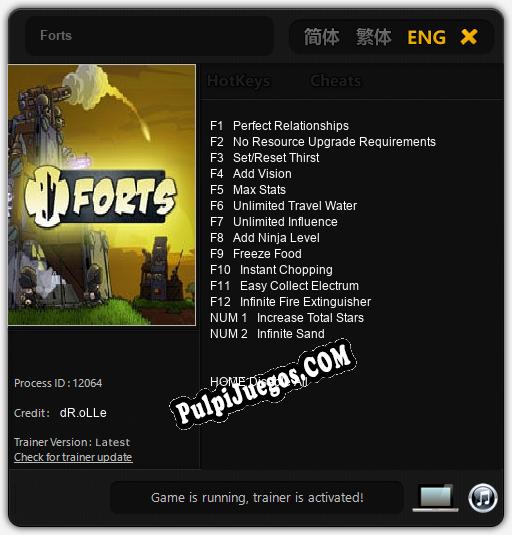 Forts: Trainer +14 [v1.7]