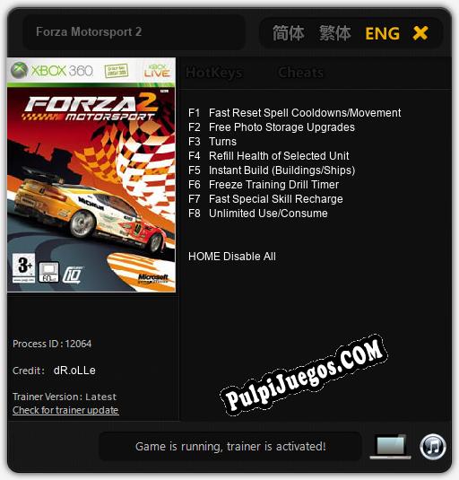 Forza Motorsport 2: Cheats, Trainer +8 [dR.oLLe]