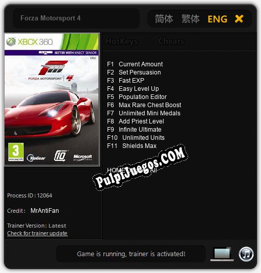 Forza Motorsport 4: Cheats, Trainer +11 [MrAntiFan]