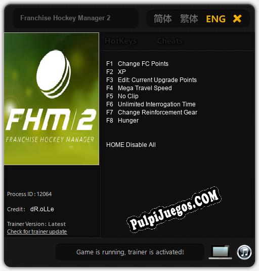 Franchise Hockey Manager 2: Trainer +8 [v1.4]