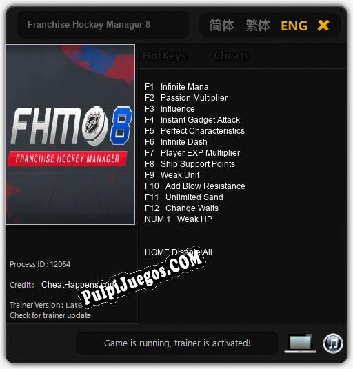 Entrenador liberado a Franchise Hockey Manager 8 [v1.0.9]