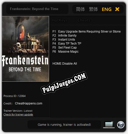 Frankenstein: Beyond the Time: Treinador (V1.0.58)