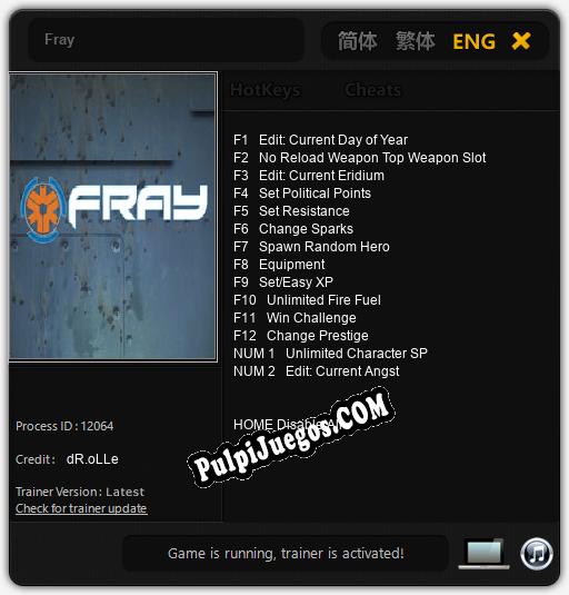 Fray: Trainer +14 [v1.7]