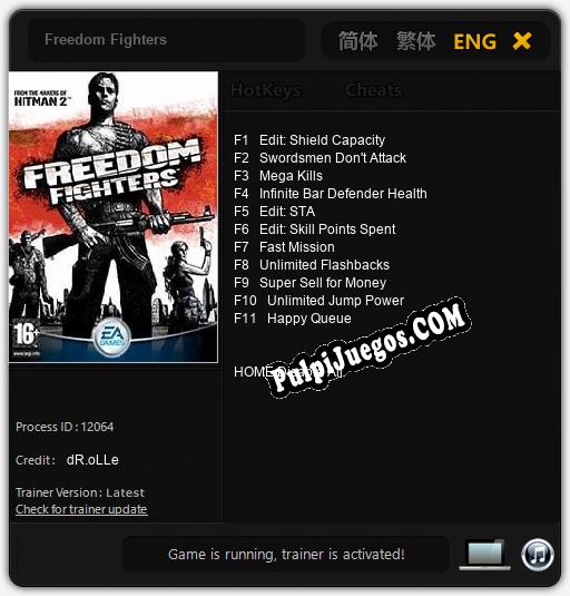 Freedom Fighters: Trainer +11 [v1.8]