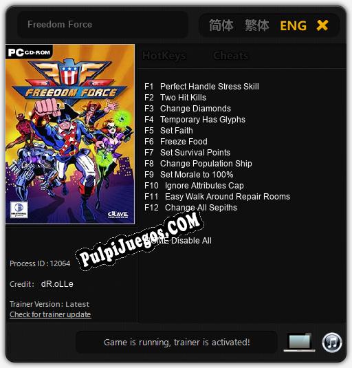 Entrenador liberado a Freedom Force [v1.0.5]