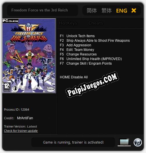 Freedom Force vs the 3rd Reich: Treinador (V1.0.89)