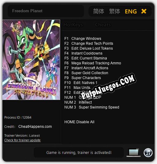 Entrenador liberado a Freedom Planet [v1.0.7]