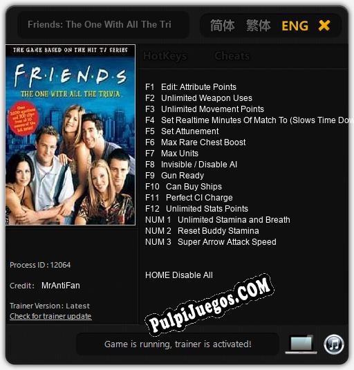 Entrenador liberado a Friends: The One With All The Trivia [v1.0.5]