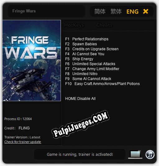 Entrenador liberado a Fringe Wars [v1.0.7]