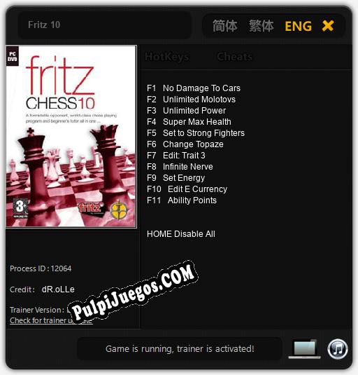 Fritz 10: Cheats, Trainer +11 [dR.oLLe]