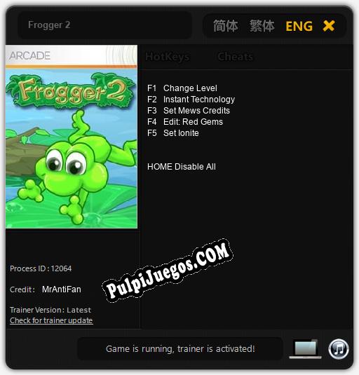 Frogger 2: Treinador (V1.0.56)