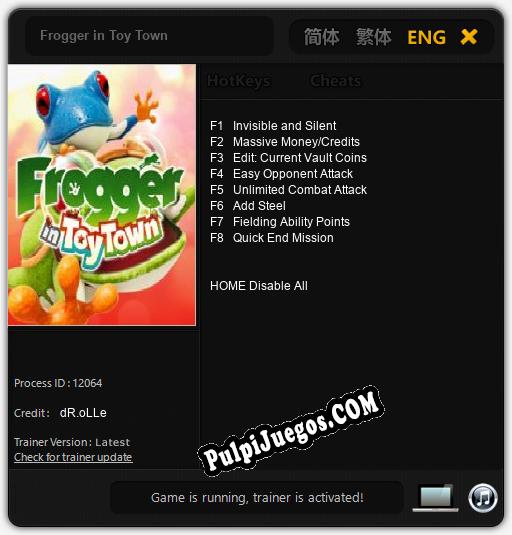 Frogger in Toy Town: Trainer +8 [v1.5]