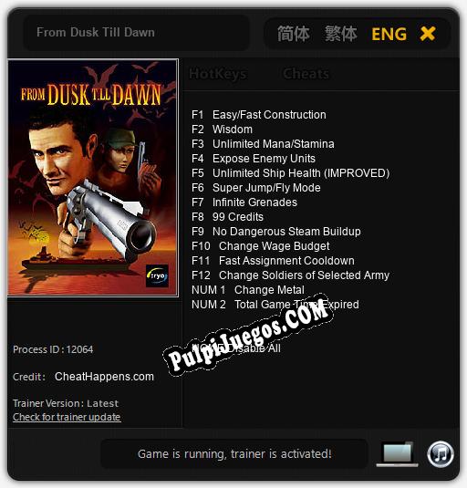 Entrenador liberado a From Dusk Till Dawn [v1.0.1]