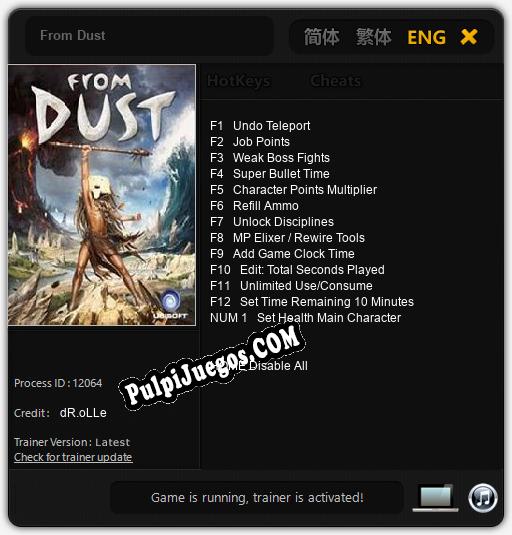 Entrenador liberado a From Dust [v1.0.4]