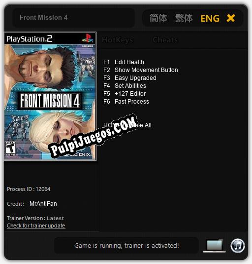 Entrenador liberado a Front Mission 4 [v1.0.8]