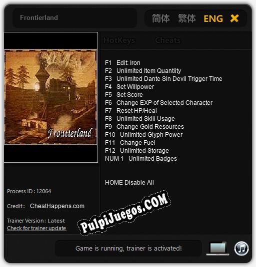 Frontierland: Cheats, Trainer +13 [CheatHappens.com]