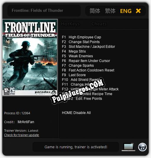 Entrenador liberado a Frontline: Fields of Thunder [v1.0.9]