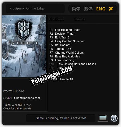 Frostpunk: On the Edge: Treinador (V1.0.19)