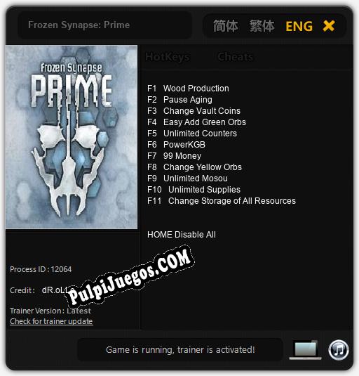 Frozen Synapse: Prime: Trainer +11 [v1.2]