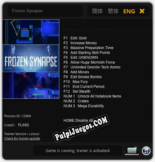 Frozen Synapse: Trainer +15 [v1.8]