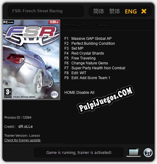 Entrenador liberado a FSR: French Street Racing [v1.0.1]